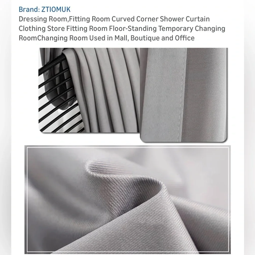 Amazon‎ Fitting Room Curved Curtain Panel Room Darkening Curtain